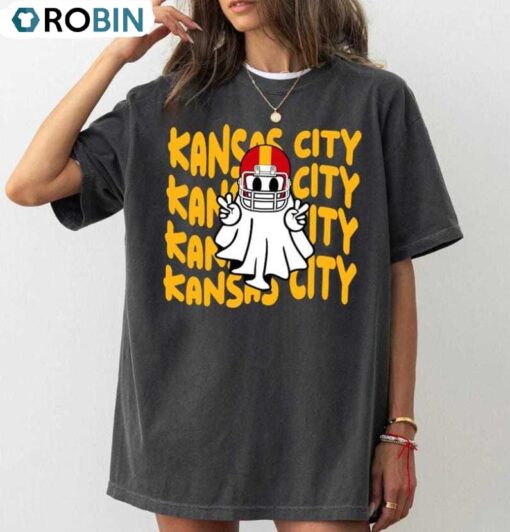 Retro Kansas City Football T Shirt, Funny Ghost Shirt, Tee