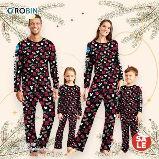 Rutgers Scarlet Knights NCAA And Mickey  Mouse Pajamas Custom Your Name
