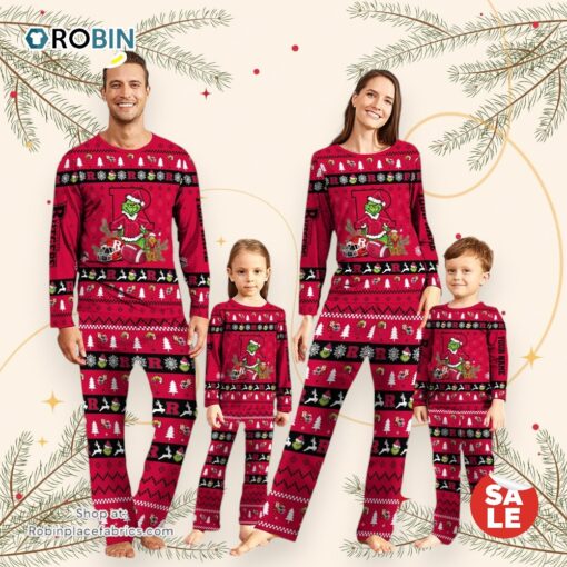 Rutgers Scarlet Knights NCAA Custom Name Grinch Christmas And Sport Team Pajama Set
