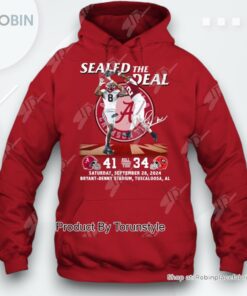 Saban Field 2024 The Deal 41 34 Bryant Denny Stadium Alabama Crimson Tide T Shirt Saban Field 2024 The Deal 41 34 Bryant Denny Stadium Alabama Crimson Tide T Shirt