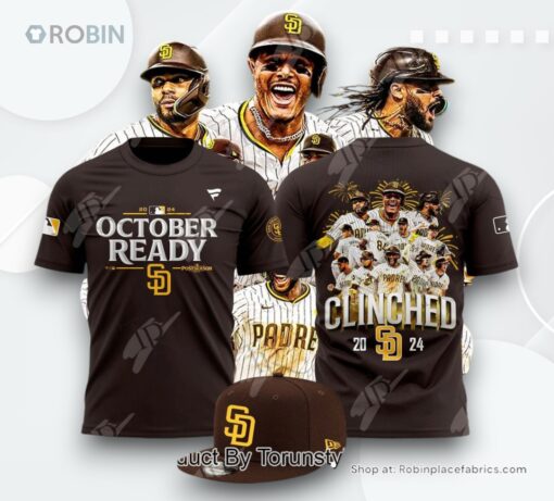 San Diego Padres Fanatics Brown 2024 MLB Postseason AOP Clothing (Hoodie, Sweatshirt, T Shirt)