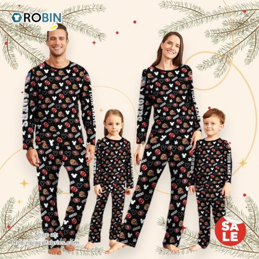 San Francisco 49ers NFL And Mickey Mouse Pajamas Custom Your Name