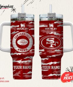 San Francisco 49ers NFL Personalized New Camo Pattern Stanley Tumbler 40oz