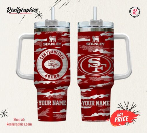 San Francisco 49ers NFL Personalized New Camo Pattern Stanley Tumbler 40oz