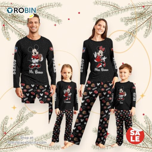 San Francisco 49ers Sport And Disney Uniform Pajamas Mickey Mouse NFL Gifts For Kids Pajamas