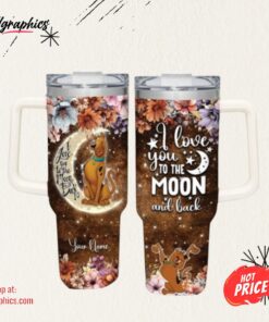 Scooby Doo Customized 40 Oz Tumbler I Love You To The Moon and Back