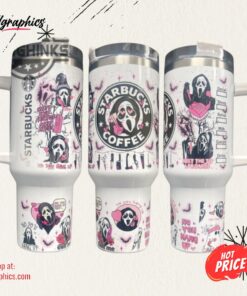 Scream Ghostface 40Oz Quencher Tumbler With Optional Personalisation 40 Oz Stainless Steel Stanley Cups Dupe With Handle