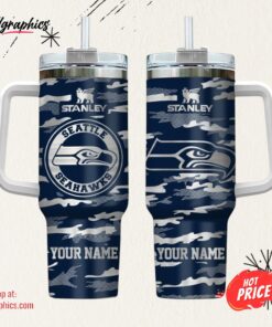 Seattle Seahawks NFL Personalized New Camo Pattern Stanley Tumbler 40oz
