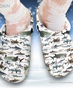 Sharks Of The World 3D Printed Crocs Clogs Shoes