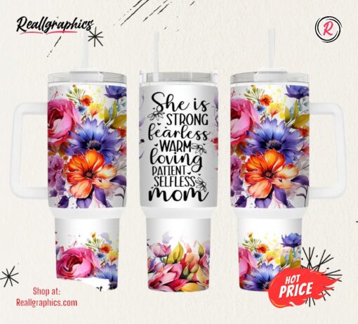 She Is Mom 40 Oz 2 Piece Tumbler Wrap
