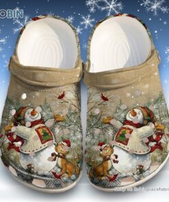 Snowman And Cat Christmas Unisex Classic Crocs