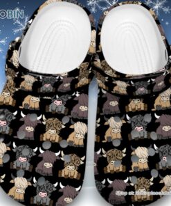 Soft Cow Iron On 3D Printed Crocs Shoes