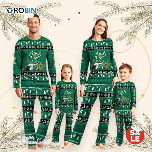 South Florida Bulls NCAA Custom Name Grinch Christmas And Sport Team Pajama Set