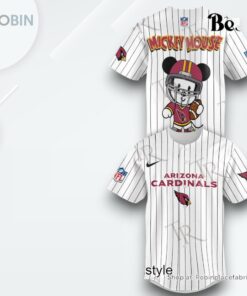 Special Mickey Mouse Design Arizona Cardinals Baseball Jersey Shirt Style