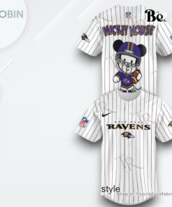 Special Mickey Mouse Design Baltimore Ravens Baseball Jersey Shirt Style