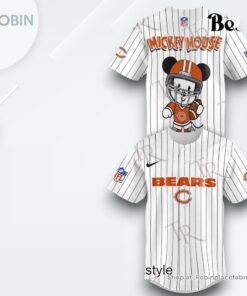 Special Mickey Mouse Design Chicago Bears Baseball Jersey Shirt Style
