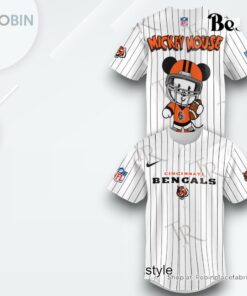 Special Mickey Mouse Design Cincinnati Bengals Baseball Jersey Shirt Style