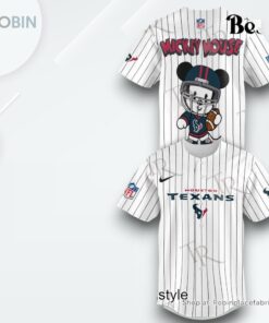 Special Mickey Mouse Design Houston Texans Baseball Jersey Shirt Style