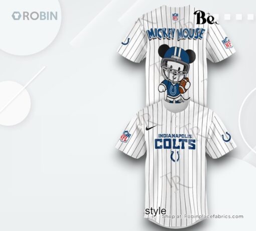 Special Mickey Mouse Design Indianapolis Colts Baseball Jersey Shirt Style