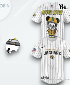 Special Mickey Mouse Design Jacksonville Jaguars Baseball Jersey Shirt Style