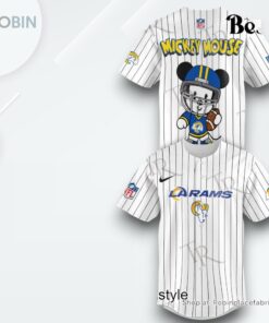 Special Mickey Mouse Design Los Angeles Rams Baseball Jersey Shirt Style