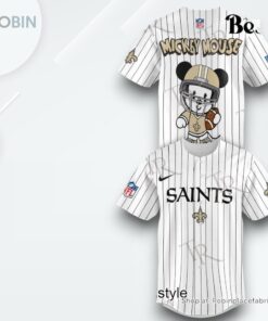 Special Mickey Mouse Design New Orleans Saints Baseball Jersey Shirt Style