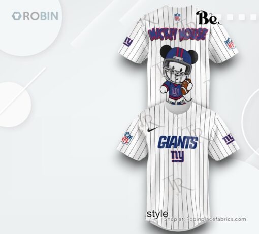 Special Mickey Mouse Design New York Giants Baseball Jersey Shirt Style
