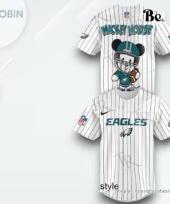 Special Mickey Mouse Design Philadelphia Eagles Baseball Jersey Shirt Style