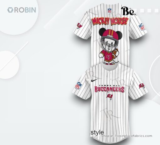Special Mickey Mouse Design Tampa Bay Buccaneers Baseball Jersey Shirt Style