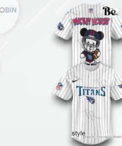 Special Mickey Mouse Design Tennessee Titans Baseball Jersey Shirt Style