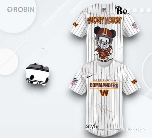 Special Mickey Mouse Design Washington Commanders Baseball Jersey Shirt Style