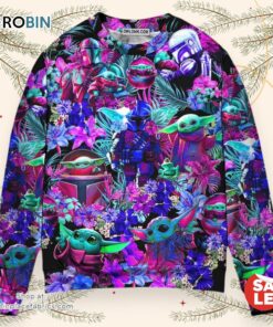 Special Star Wars Baby Yoda Synthwave Sweater, Star Wars Ugly Sweatshirt