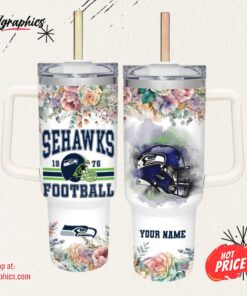 SS Helmet Flame Pattern 40oz Stainless Steel Tumbler with Handle and Straw Lid