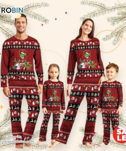 Stanford Cardinal NCAA Custom Name Grinch Christmas And Sport Team Pajama Set