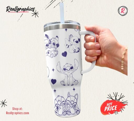 Stanley Cup Valentines Edition Dupe 40 Oz Tumbler X Stitch And Angel Disney