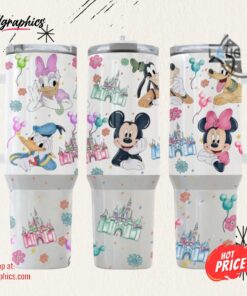 Stanley Disney Tumbler Dupe 40 Oz Disneyland Cartoon Stainless Steel Tumbler Mickey Minnie Mouse Donald Duck Goofy And Friends 40oz Quencher Tumblers New