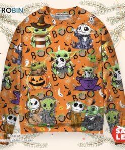 Star Wars Baby Yoda Jack Skellington Halloween Sweater