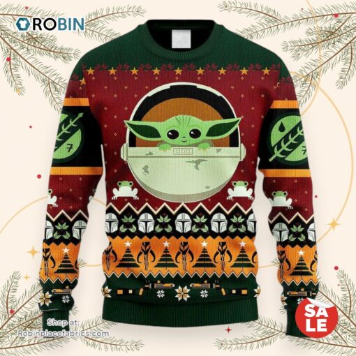 Star Wars Baby Yoda The Mandalorian Ugly Christmas Sweater, Star Wars Christmas Sweater, Star Wars Ugly Sweatshirt