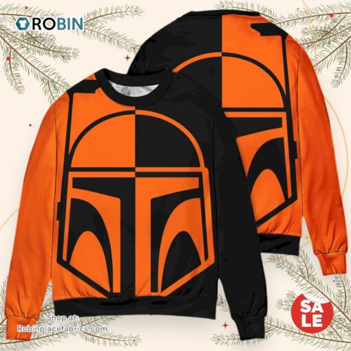Star Wars Boba Fett Two Faced Halloween Sweater, Star Wars Halloween Christmas For Men And Women