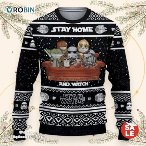 Star Wars Stay Home And Watch Movies Ugly Christmas Sweater