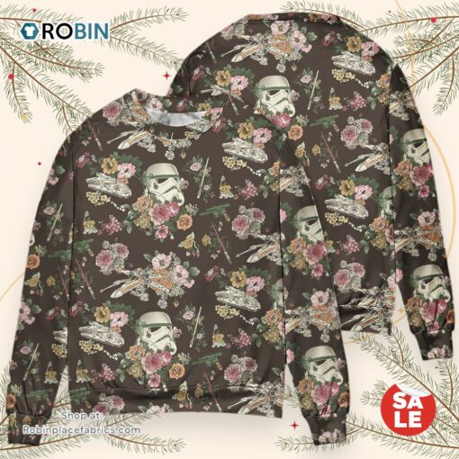 Star Wars Stormtrooper Flower Vintage Sweater, Star Wars Ugly Sweatshirt