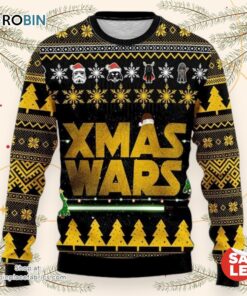 Star Wars Yellow And Green Bling Style Ugly Christmas Sweater