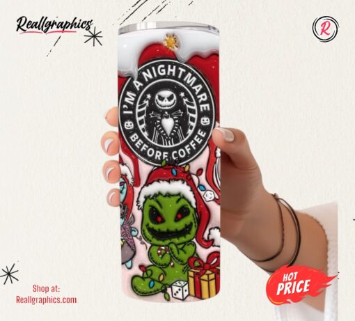 Starbucks Nightmare Before Christmas Cup Disney Jack And Sally Skellington Xmas Skinny Stainless Steel Tumbler Im A Nightmare Before Coffee