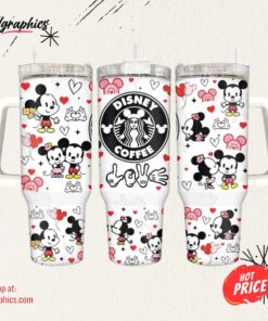 Starbucks Valentine Cup X Disney Coffee Stainless Steel 40oz Stanley Tumbler Dupe Mickey And Minnie Mouse Love Valentines Day Gift For Her Him