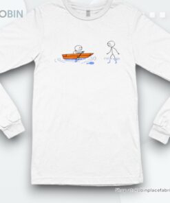 Stick Figure Rowing A Boat With Stick Figure Walking On Water Shirt