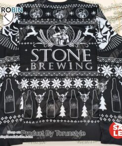 Stone Brewing Black and White Christmas Sweater   Craft Beer Holiday Apparel Stone Brewing Black and White Christmas Sweater   Craft Beer Holiday Apparel