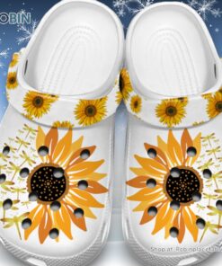 Sunflower and Dragonfly 3D Printed Crocs Clogs Shoes