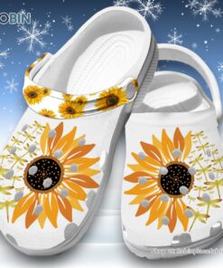 Sunflower and Dragonfly 3D Printed Crocs Clogs Shoes