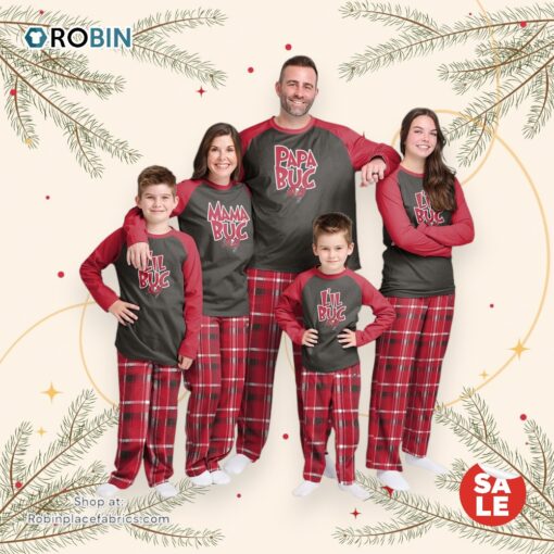 Tampa Bay Buccaneers NFL Patterns Essentials Christmas Holiday Family Matching Pajama Sets