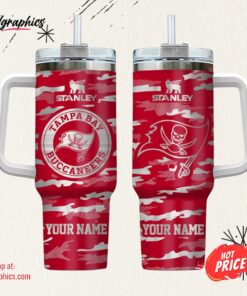 Tampa Bay Buccaneers NFL Personalized New Camo Pattern Stanley Tumbler 40oz Tampa Bay Buccaneers NFL Personalized New Camo Pattern Stanley Tumbler 40oz